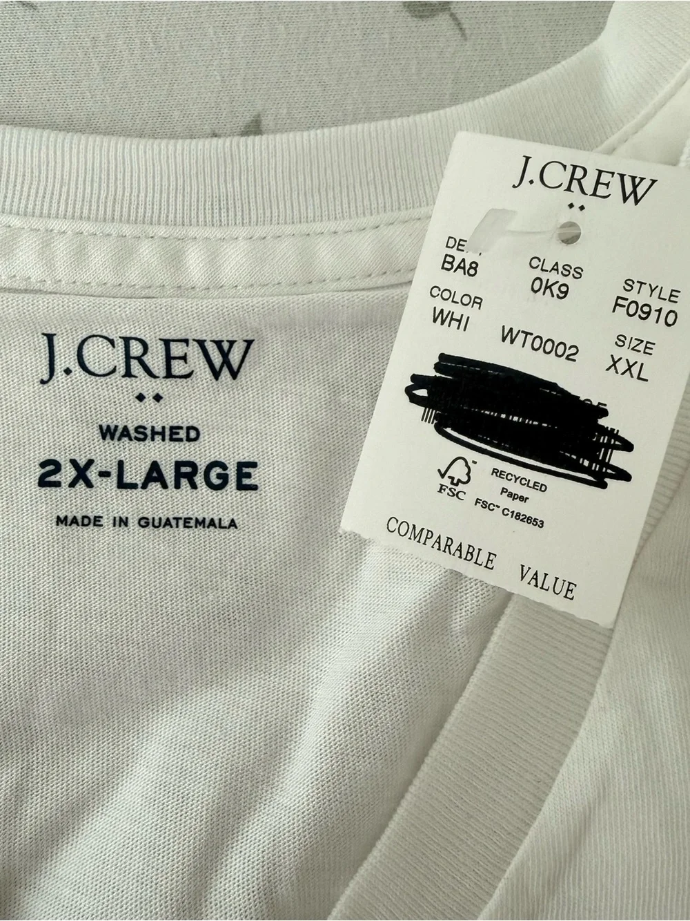 J. Crew Washed Jersey V-neck Tee Size 2XL